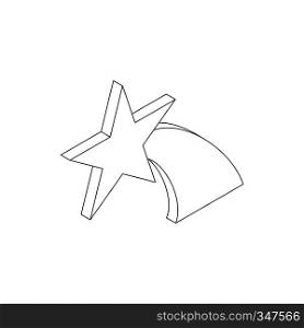 Falling star icon in isometric 3d style on a white background. Falling star icon, isometric 3d style