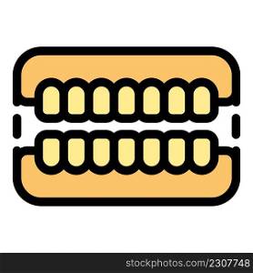 False jaw icon. Outline false jaw vector icon color flat isolated. False jaw icon color outline vector