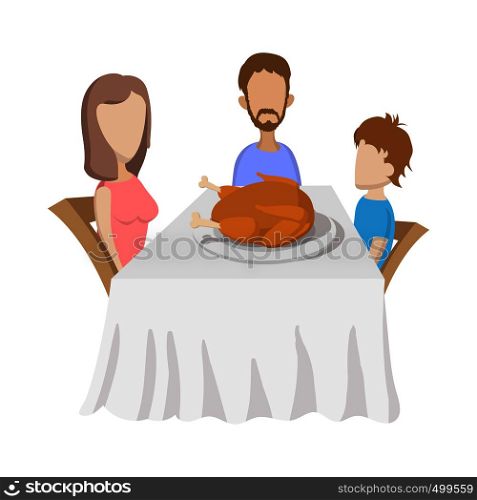 Family at the table on Thanksgiving Day. Family at table