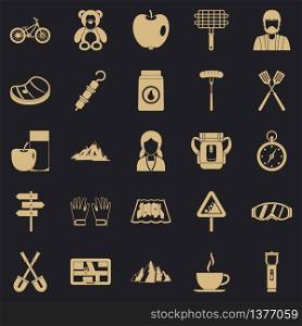 Family barbecue icons set. Simple set of 25 family barbecue vector icons for web for any design. Family barbecue icons set, simple style