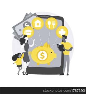 Family budget planning abstract concept vector illustration. Best economic decisions, personal budget strategy, family income and expenses management, financial household plan abstract metaphor.. Family budget planning abstract concept vector illustration.