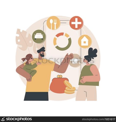 Family budget planning abstract concept vector illustration. Best economic decisions, personal budget strategy, family income and expenses management, financial household plan abstract metaphor.. Family budget planning abstract concept vector illustration.