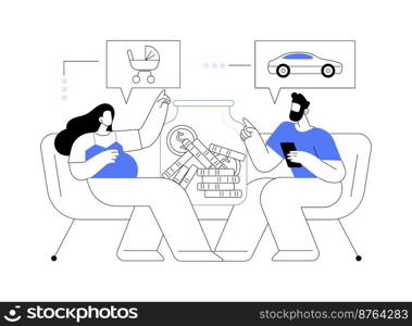 Family budget planning abstract concept vector illustration. Best economic decisions, personal budget strategy, family income and expenses management, financial household plan abstract metaphor.. Family budget planning abstract concept vector illustration.