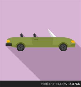 Family cabriolet icon. Flat illustration of family cabriolet vector icon for web design. Family cabriolet icon, flat style