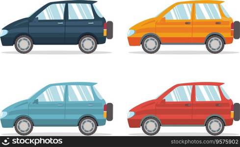 Family car simplified vector image
