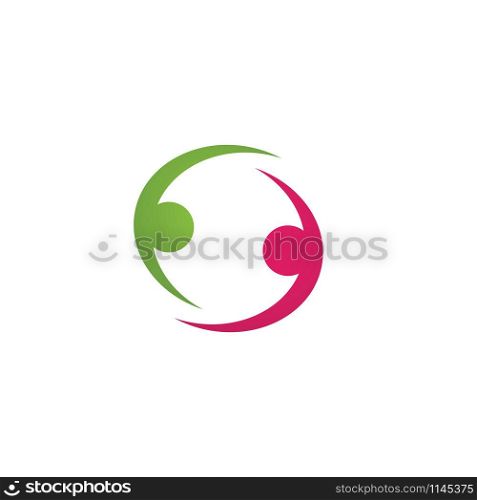Family care and Community, network social icon logo