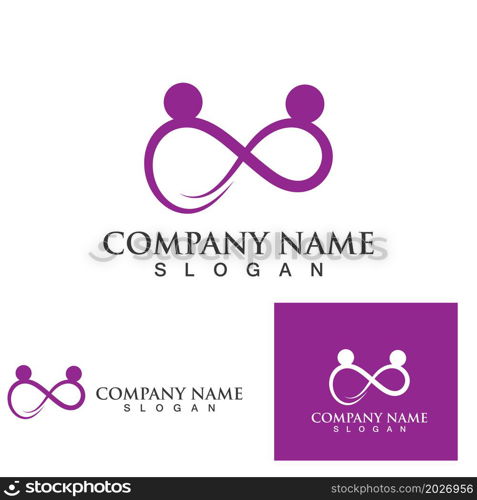 Family care infinity logo vector template