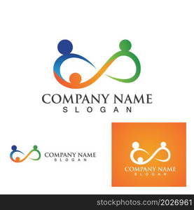 Family care infinity logo vector template