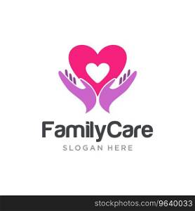 Family care logo design template Royalty Free Vector Image