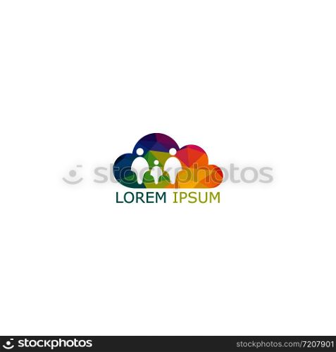 Family care logo swoosh vector image