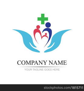 family care love logo and symbols illustration design