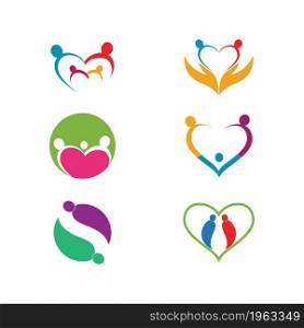 family care love logo template illustration design