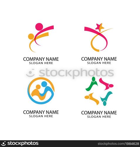family care love logo template illustration design