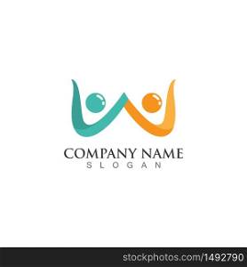 Family care w logo sign illustration vector design