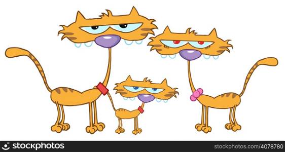 Family Cats Cartoon Characters