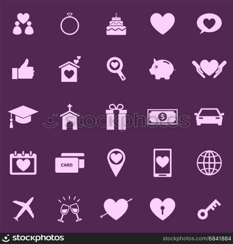 Family color icons on purple background, stock vector