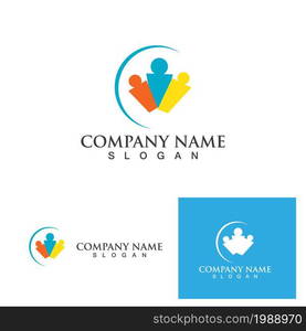 Family community people logo and symbol vector