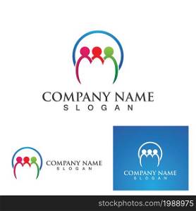 Family community people logo and symbol vector