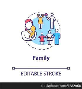 Family concept icon. Loving relationship. Self-building for fulfilling life. Couple planning for children idea thin line illustration. Vector isolated outline RGB color drawing. Editable stroke