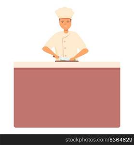Family cook icon cartoon vector. Online food. Video chef. Family cook icon cartoon vector. Online food