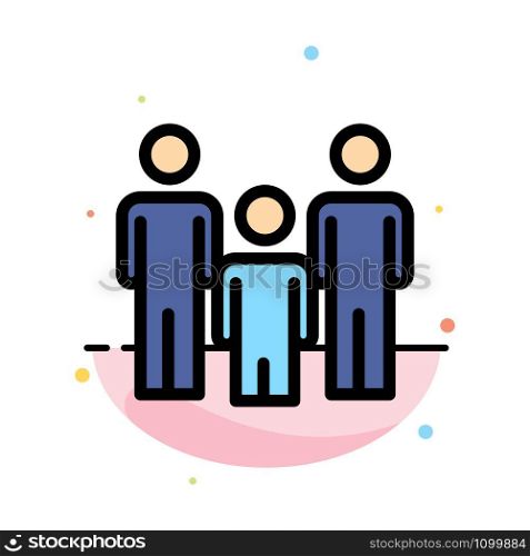 Family, Couple, Kids, Health Abstract Flat Color Icon Template