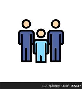 Family, Couple, Kids, Health Flat Color Icon. Vector icon banner Template