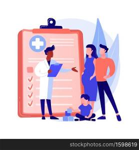 Family doctor abstract concept vector illustration. Visit your doctor, medical family practice, primary healthcare provider, general practitioner, physician service, insurance abstract metaphor.. Family doctor abstract concept vector illustration.