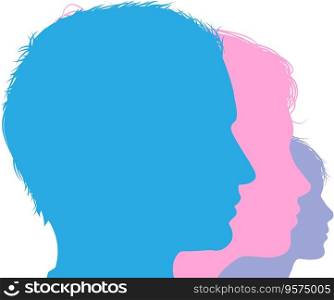 Family face silhouette vector image