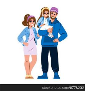 family fashion vector. kid child, daughter young, mother girl, happy woman, man together, mom father, casual family fashion character. people flat cartoon illustration. family fashion vector