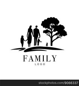 Family Flat Icon Black and White Vector Graphic. Good for logo design. Vector illustration. Family Flat Icon Black and White Vector Graphic. Good for logo design