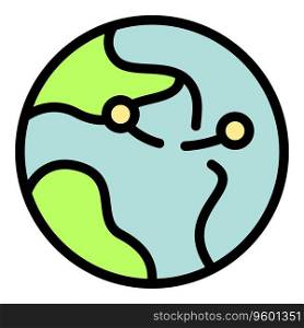 Family global help icon outline vector. Migrant people. War seeker color flat. Family global help icon vector flat