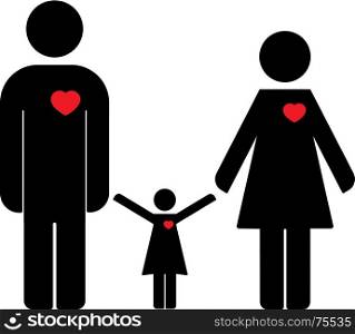Family icon flat design. family icon over white background. vector illustration