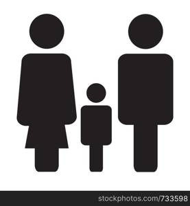 family icon on white background. family sign. flat style. three person icon. three person symbol.