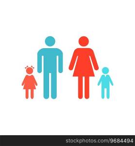Family Icon Vector. Flat color symbol. Family Icon Vector