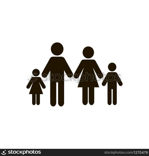 Family icon vector isolated on white background. Family icon vector isolated on white