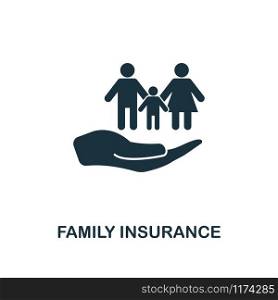 Family Insurance creative icon. Simple element illustration. Family Insurance concept symbol design from insurance collection. Can be used for mobile and web design, apps, software, print.. Family Insurance icon. Line style icon design from insurance icon collection. UI. Illustration of family insurance icon. Pictogram isolated on white. Ready to use in web design, apps, software, print.