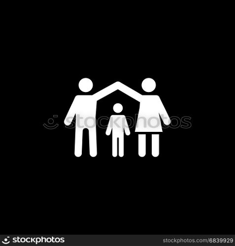 Family Insurance Icon. Flat Design.. Family Insurance Icon. Flat Design. Isolated Illustration