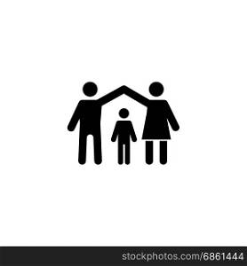 Family Insurance Icon. Flat Design.. Family Insurance Icon. Flat Design. Isolated Illustration.