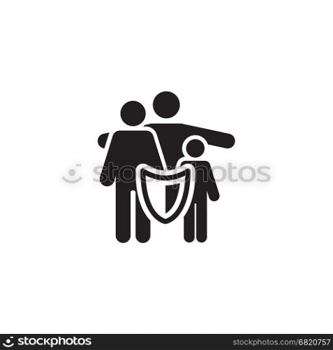 Family Insurance Solutions and Services Icon.. Family Insurance Solutions and Services Icon. Flat Design. Isolated.