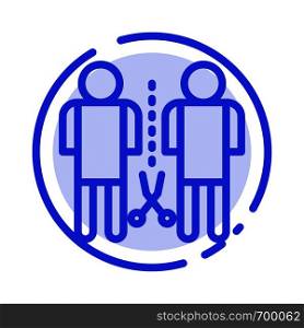 Family, Knowledge, Mind, People, Shared Blue Dotted Line Line Icon