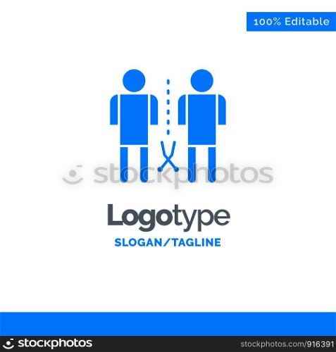 Family, Knowledge, Mind, People, Shared Blue Solid Logo Template. Place for Tagline