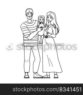 family latin line pencil drawing vector. hispanic father, mother happy, child home, together man, woman young, kid daughter, love dad family latin character. people Illustration. family latin vector