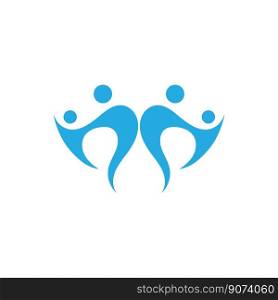 Family Logo Design Template - vector Family logo consisting of simple figures of father, mother and son used for family medicine practice, team, group, friendship.