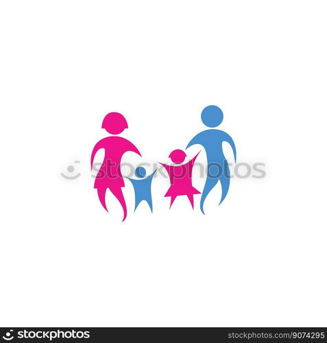 Family Logo Design Template - vector Family logo consisting of simple figures of father, mother and son used for family medicine practice, team, group, friendship.