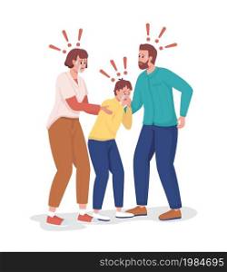 Family members showing sudden shock semi flat color vector characters. Full body people on white. Experiencing distress isolated modern cartoon style illustration for graphic design and animation. Family members showing sudden shock semi flat color vector characters