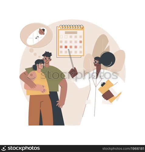 Family planning abstract concept vector illustration. Reproductive health service, family consultation, women healthcare, choosing contraception method, pregnancy planning abstract metaphor.. Family planning abstract concept vector illustration.