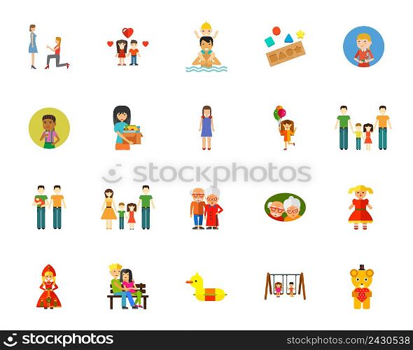 Family relationship icon set. Can be used for topics like relatives, generation, leisure, aging