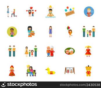 Family relationship icon set. Can be used for topics like relatives, generation, leisure, aging