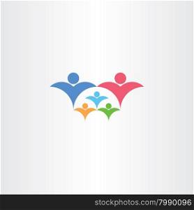 family rich with kids icon third child vector concept design