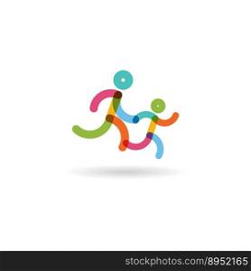 Family run race colorful runnerslogo for running vector image